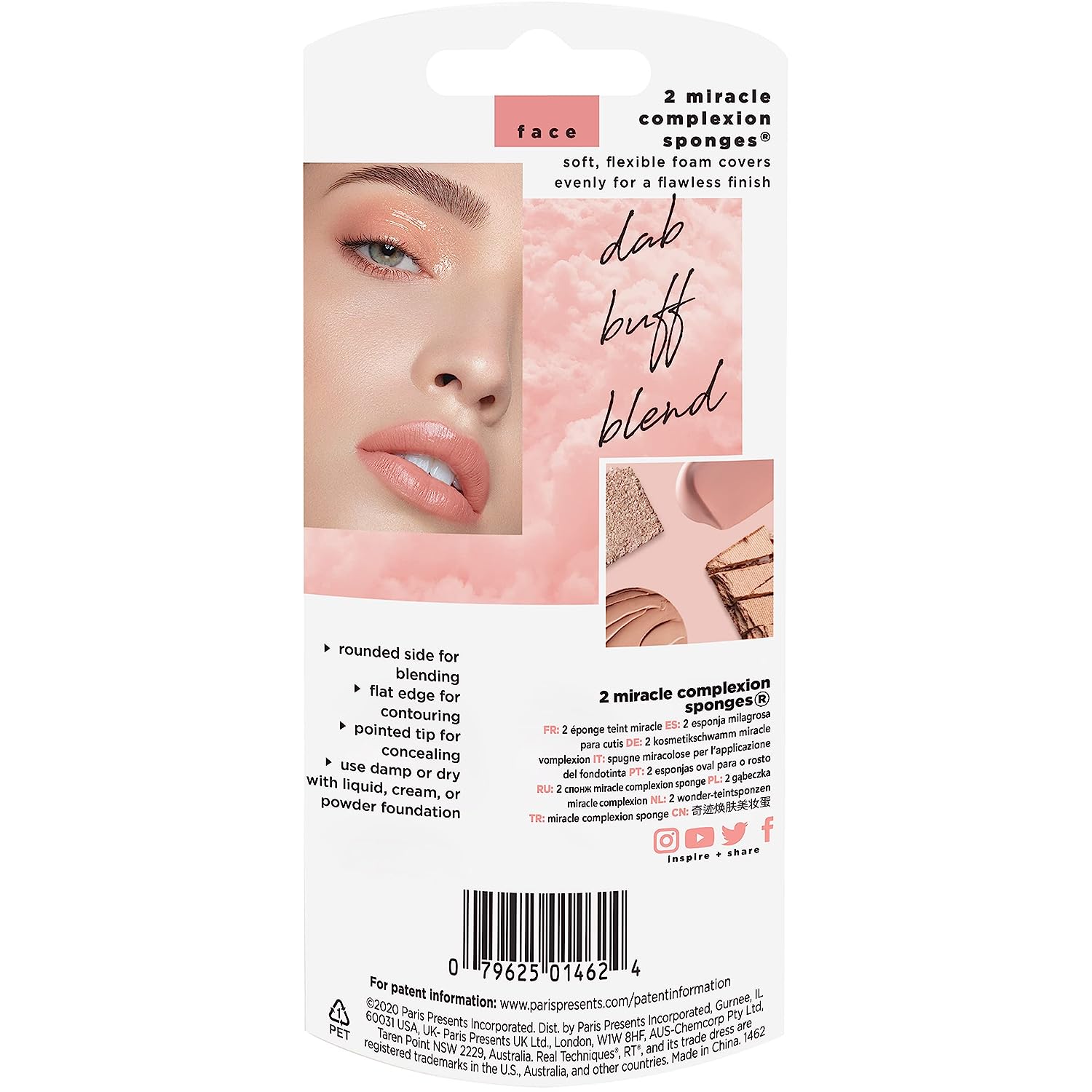 Real Techniques Miracle Complexion Sponge Duo, Makeup Blending Sponge, For Foundation, Offers Light To Medium Coverage, Natural, Dewy Makeup, Orange Sponge, Latex-Free Foam, 2 Count - Image 12